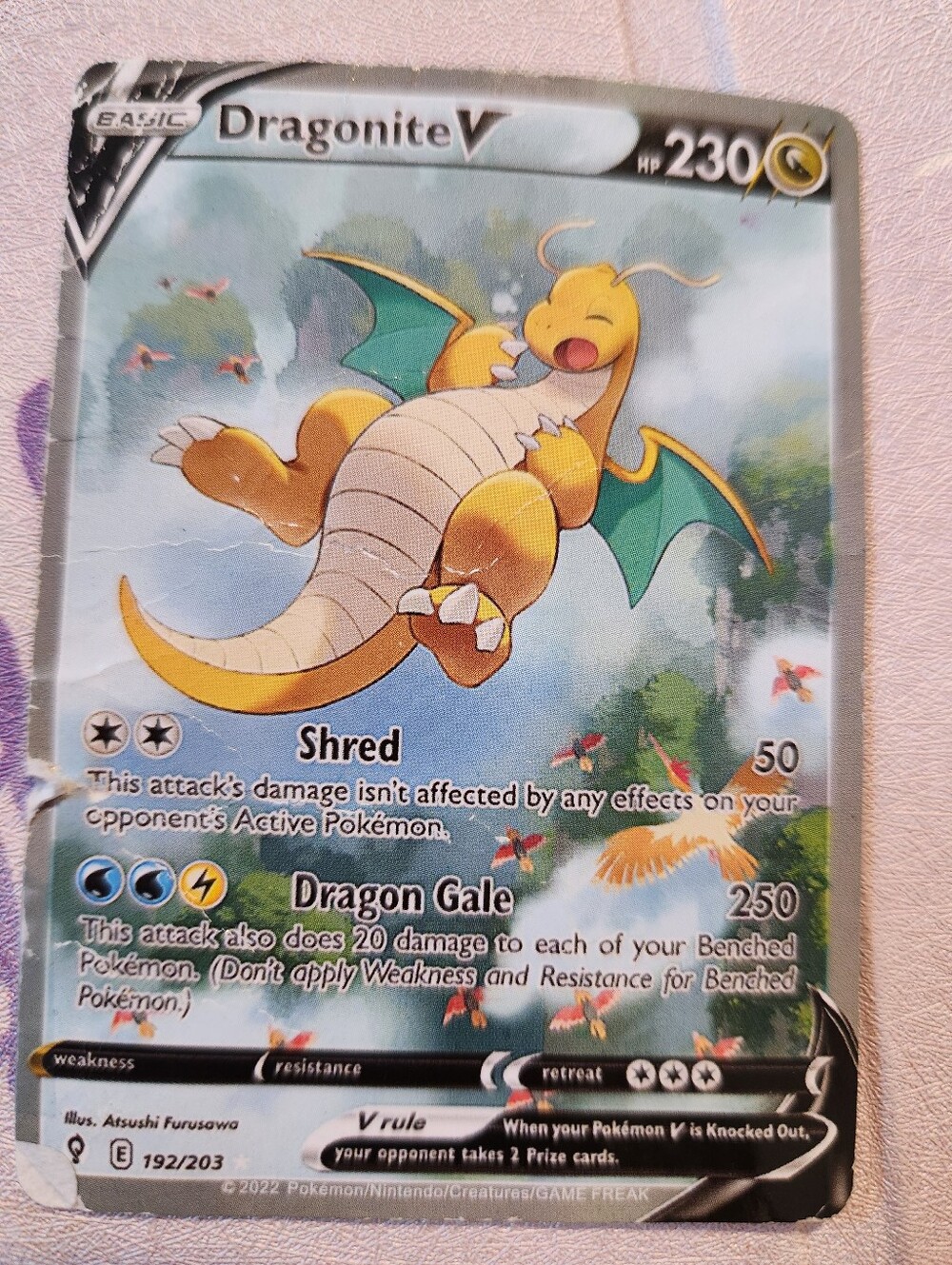 Dragonite V 192/203 Custom Proxy Pokémon Card